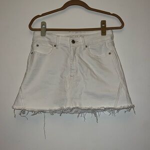 Off-white high waisted denim mini skirt